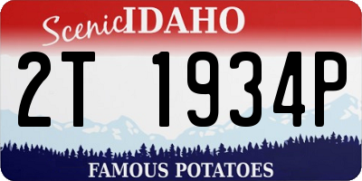 ID license plate 2T1934P