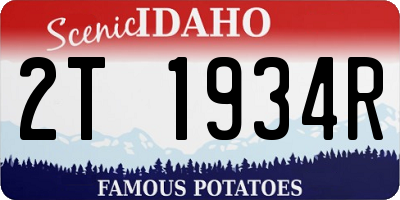 ID license plate 2T1934R