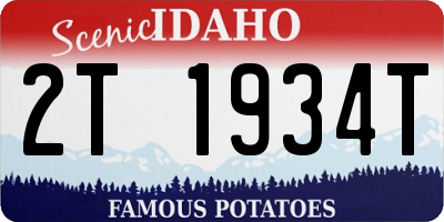 ID license plate 2T1934T