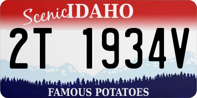 ID license plate 2T1934V