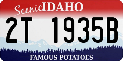 ID license plate 2T1935B