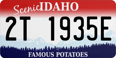 ID license plate 2T1935E