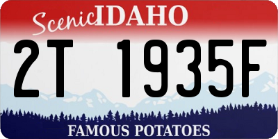 ID license plate 2T1935F