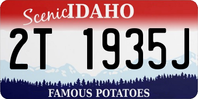 ID license plate 2T1935J