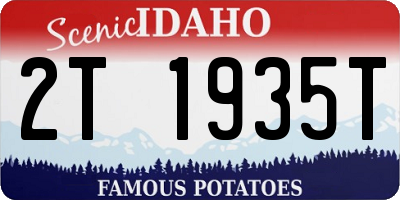 ID license plate 2T1935T