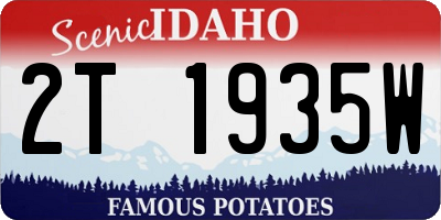 ID license plate 2T1935W