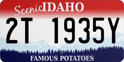 ID license plate 2T1935Y