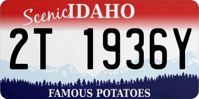 ID license plate 2T1936Y