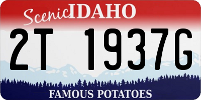 ID license plate 2T1937G