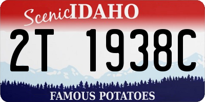 ID license plate 2T1938C