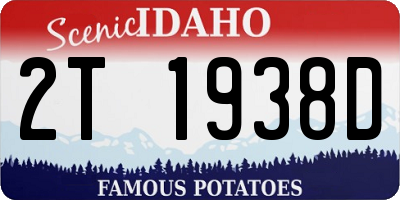 ID license plate 2T1938D