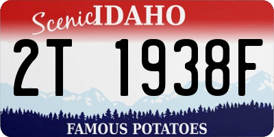 ID license plate 2T1938F