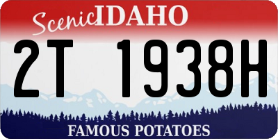 ID license plate 2T1938H