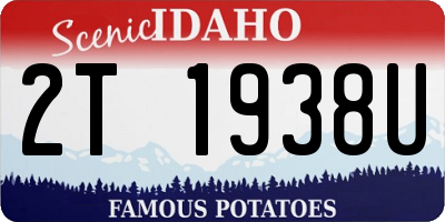 ID license plate 2T1938U