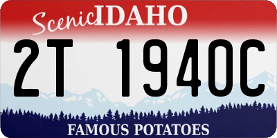 ID license plate 2T1940C