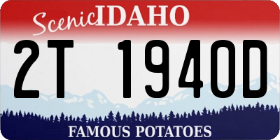 ID license plate 2T1940D