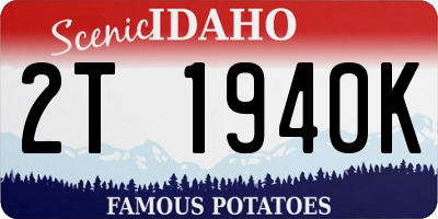 ID license plate 2T1940K