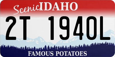 ID license plate 2T1940L