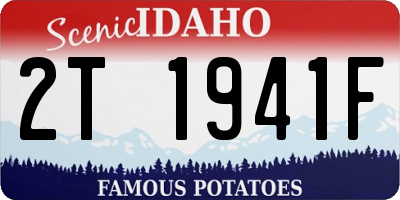 ID license plate 2T1941F
