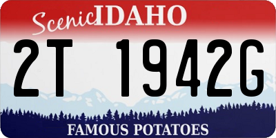 ID license plate 2T1942G
