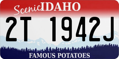 ID license plate 2T1942J