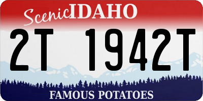 ID license plate 2T1942T