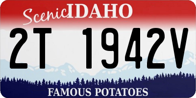 ID license plate 2T1942V