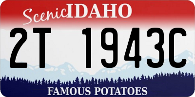 ID license plate 2T1943C