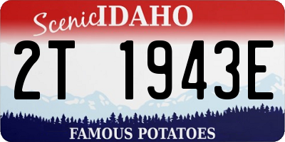ID license plate 2T1943E