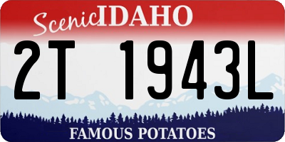 ID license plate 2T1943L