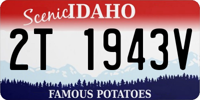 ID license plate 2T1943V