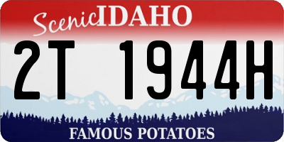 ID license plate 2T1944H