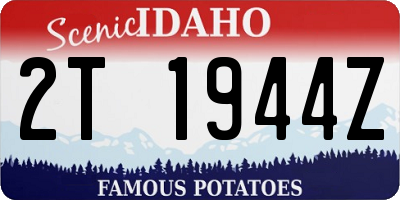ID license plate 2T1944Z