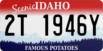 ID license plate 2T1946Y