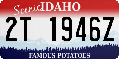 ID license plate 2T1946Z