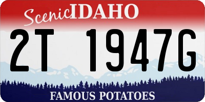 ID license plate 2T1947G