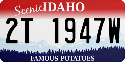 ID license plate 2T1947W