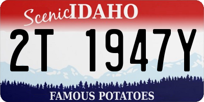 ID license plate 2T1947Y