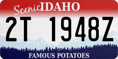 ID license plate 2T1948Z