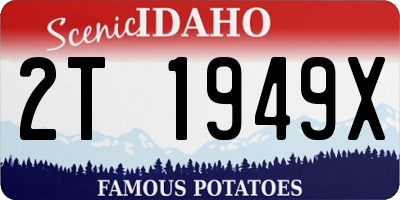 ID license plate 2T1949X