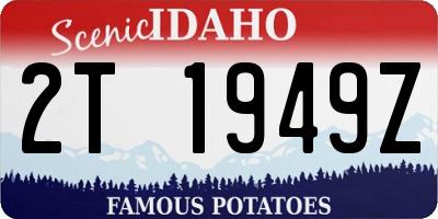 ID license plate 2T1949Z