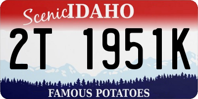 ID license plate 2T1951K