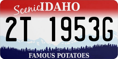 ID license plate 2T1953G
