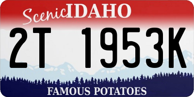 ID license plate 2T1953K