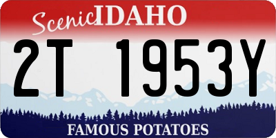 ID license plate 2T1953Y