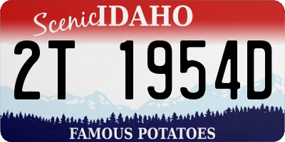ID license plate 2T1954D