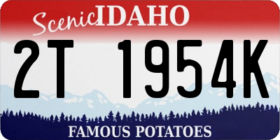 ID license plate 2T1954K
