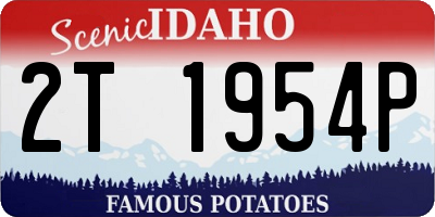 ID license plate 2T1954P