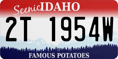 ID license plate 2T1954W