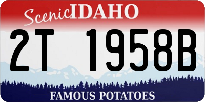 ID license plate 2T1958B